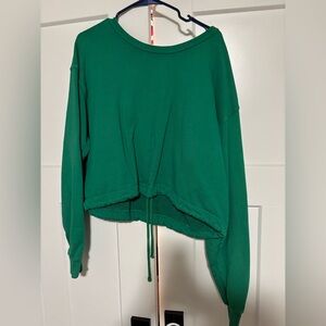 Green Sweater with sinch tie